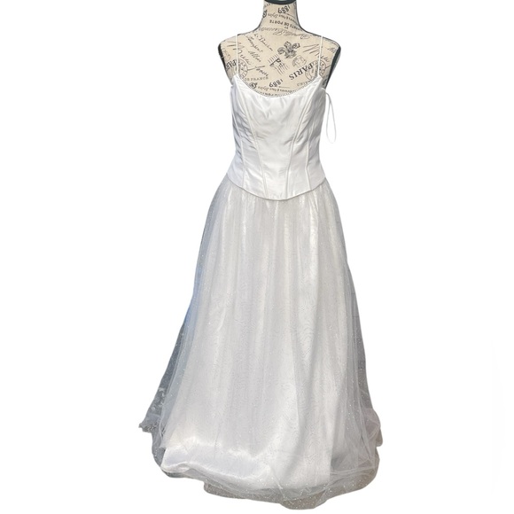 Jessica McClintock for GUNNE SAX Off White Corset & Tulle Wedding Dress, Size 7 - Picture 1 of 8